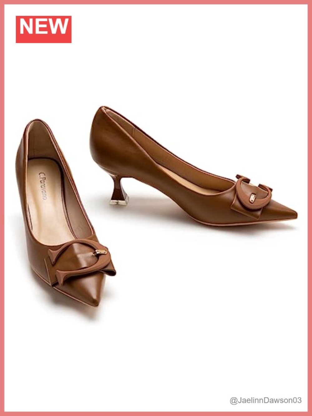 Kitten Heels for Women Pointed Toe Low Heel Pumps Leather Wedding Shoes